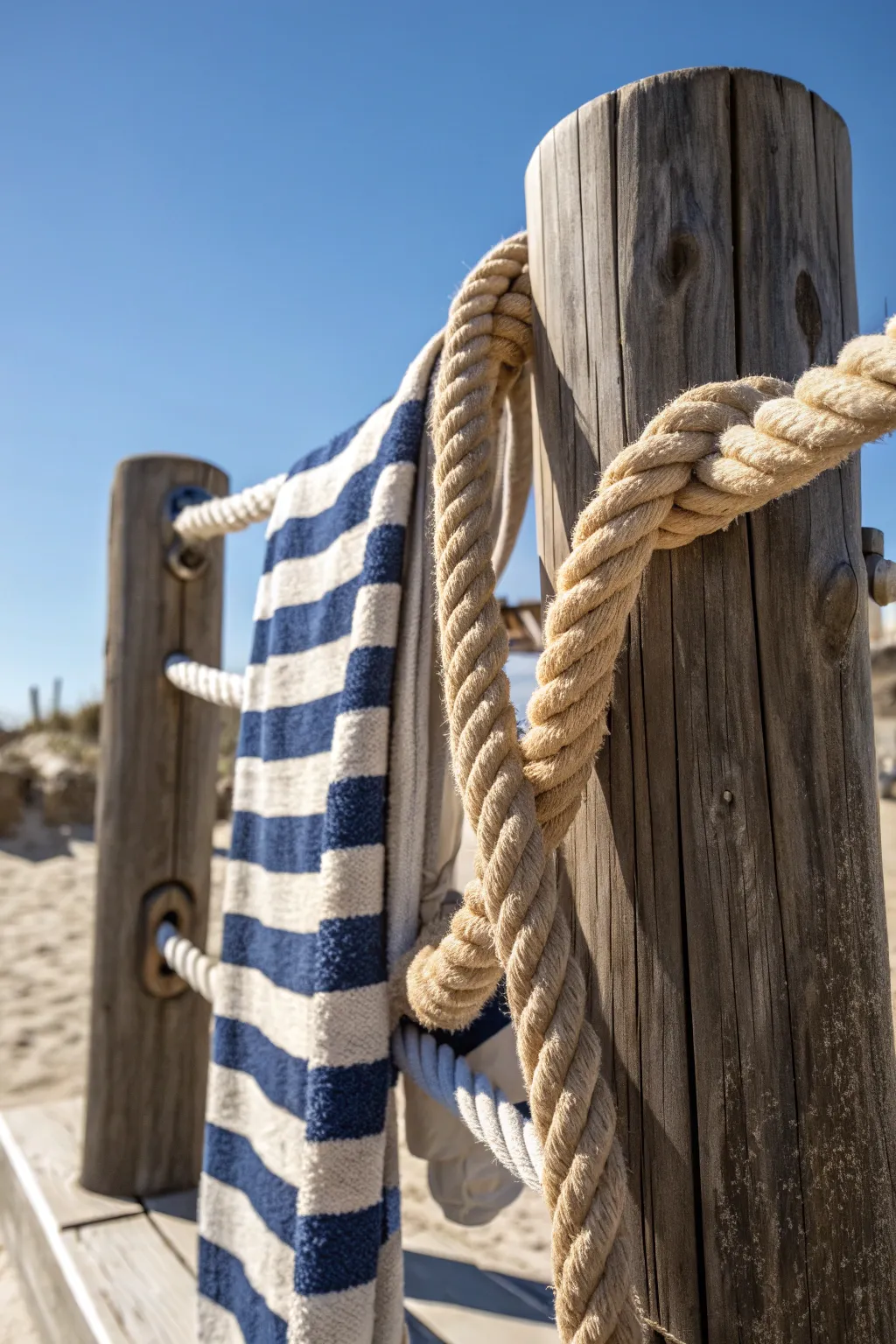 Add a touch of the sea to your backyard with a stunning rope rack—where craftsmanship meets nautical charm.