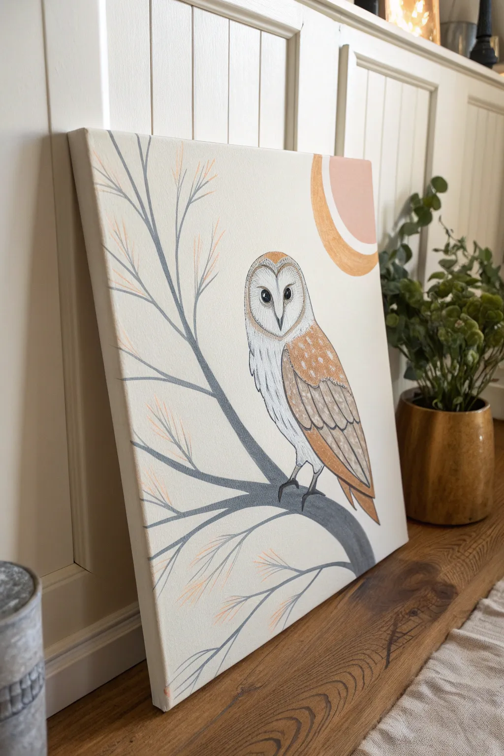 Simplicity meets elegance in this minimalist owl masterpiece.