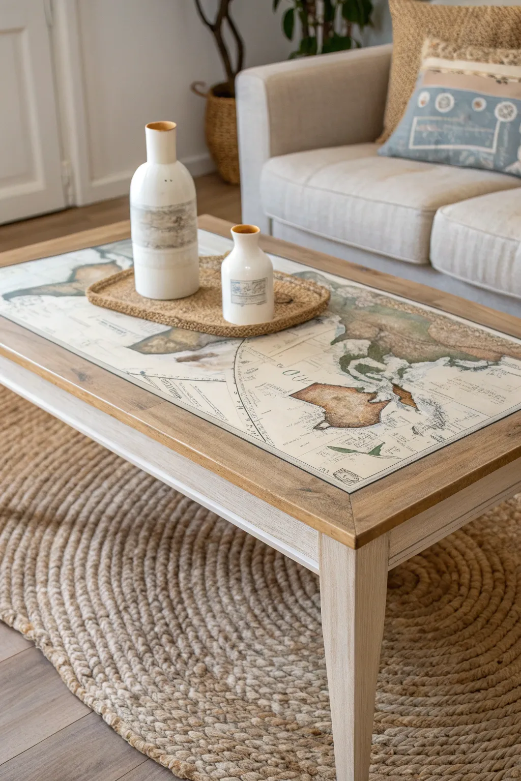 Transform your coffee table into a conversation starter with a touch of vintage charm and minimalist elegance.