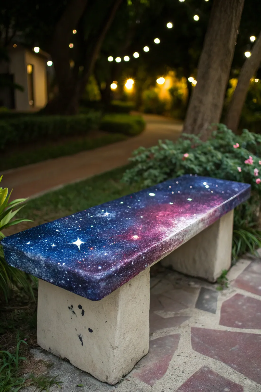 Transform your garden with a bench that's truly out of this world. Discover cosmic inspiration in every detail.
