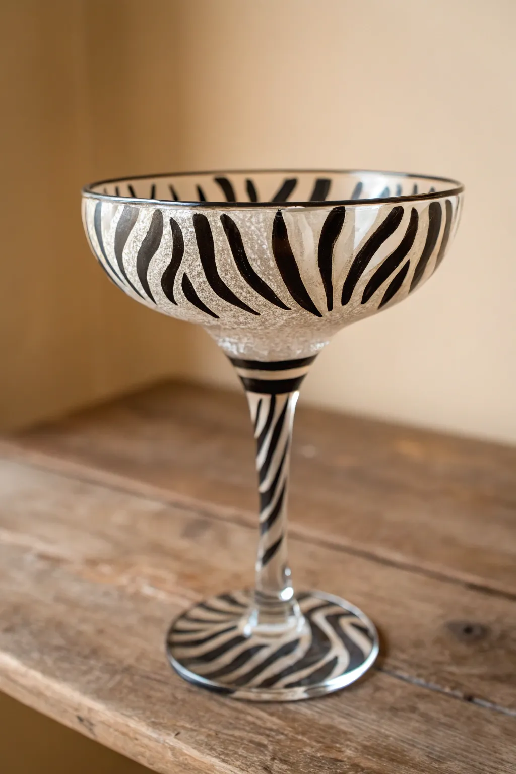Sip in style with these wild zebra-striped margarita glasses—perfect for adding a playful touch to your next gathering!