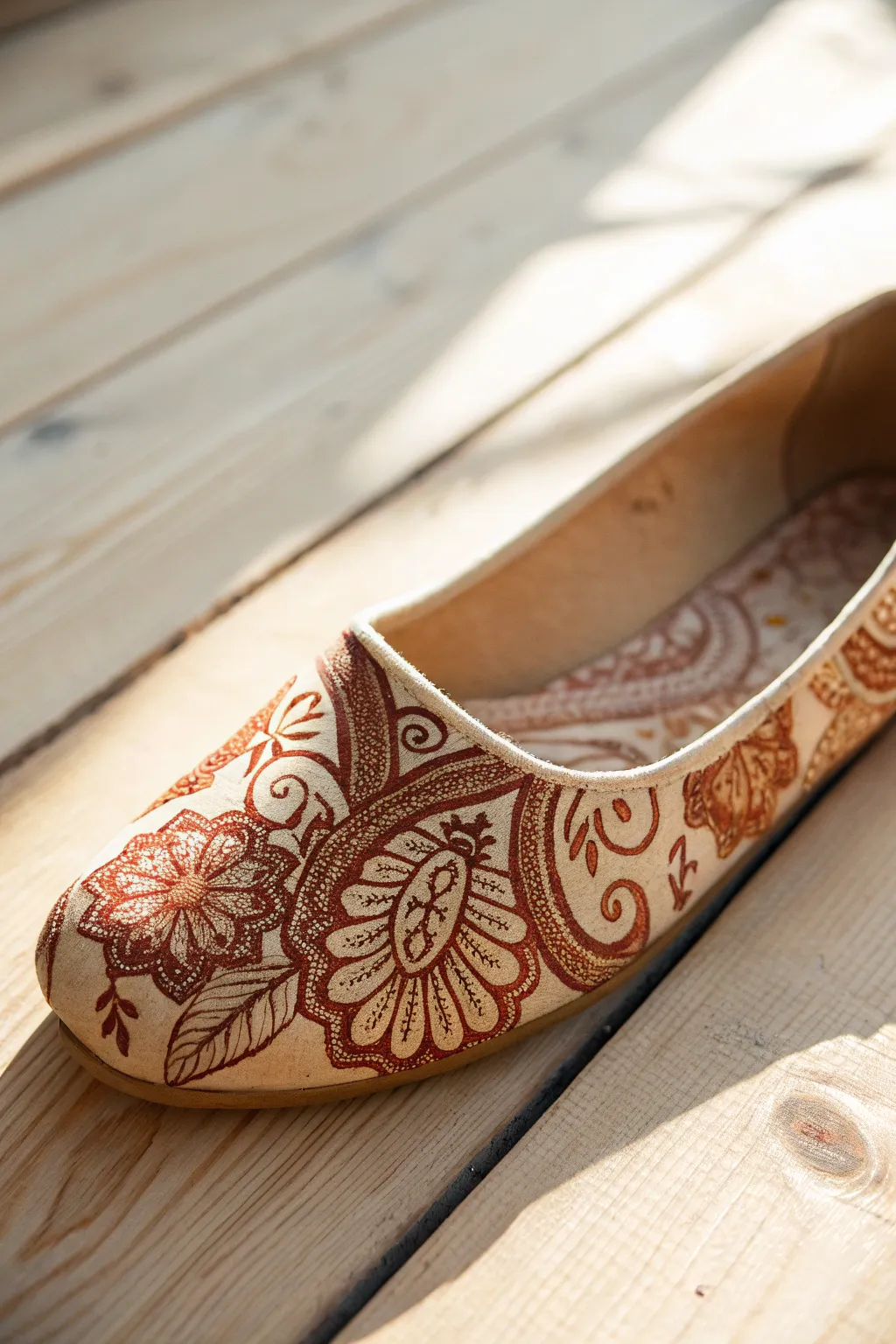 Embrace elegance with henna-inspired artistry on your soles.