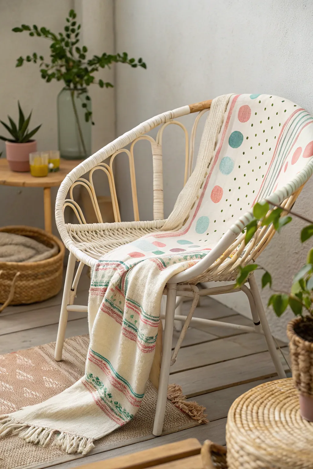 Transform your space with a pop of personality! Discover the charm of playful patterns on painted wicker furniture for a stylish, boho-inspired touch.
