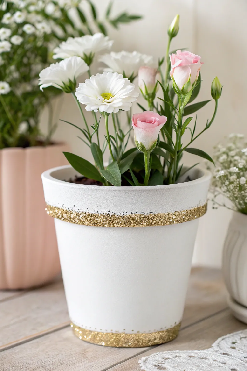 Add a touch of glamour to your greenery with glittering accents!