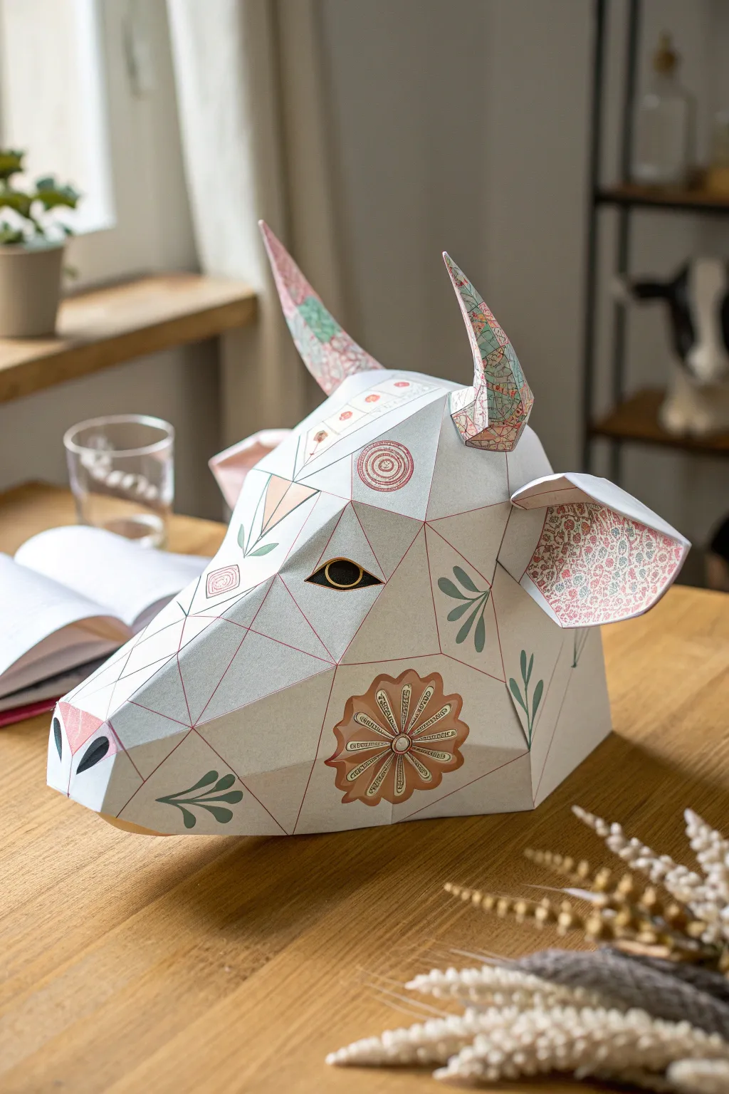 Unleash your imagination with this charming paper cow mask — a perfect blend of playful design and minimalist elegance!