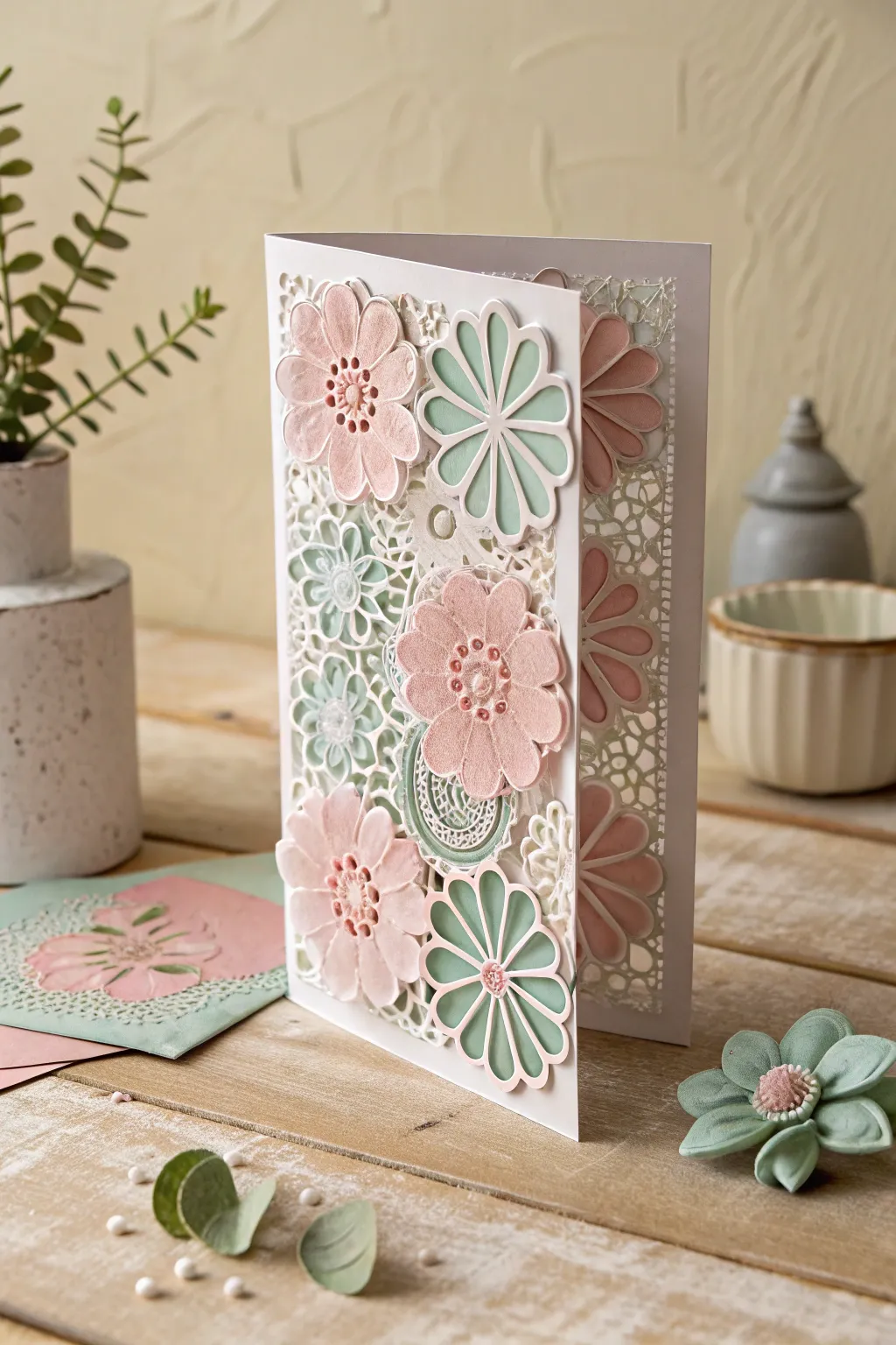 Elevate your greetings with handcrafted 3D paper art—where simplicity meets elegance.