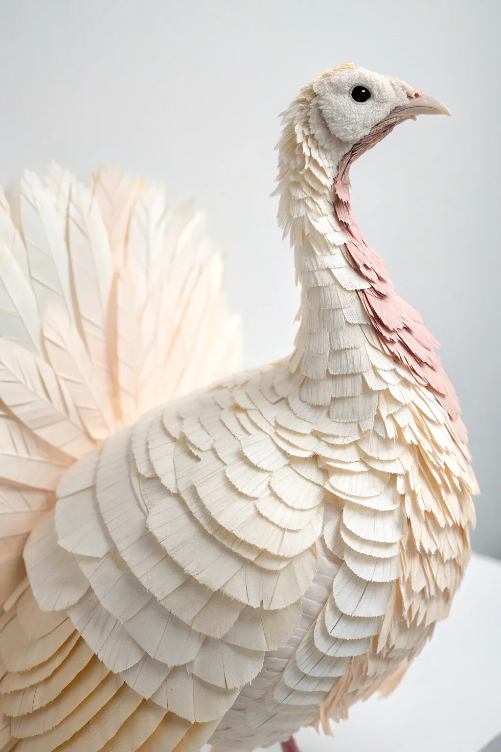 Elevate your holiday decor with this exquisite layered tissue paper turkey, where simplicity meets elegance.