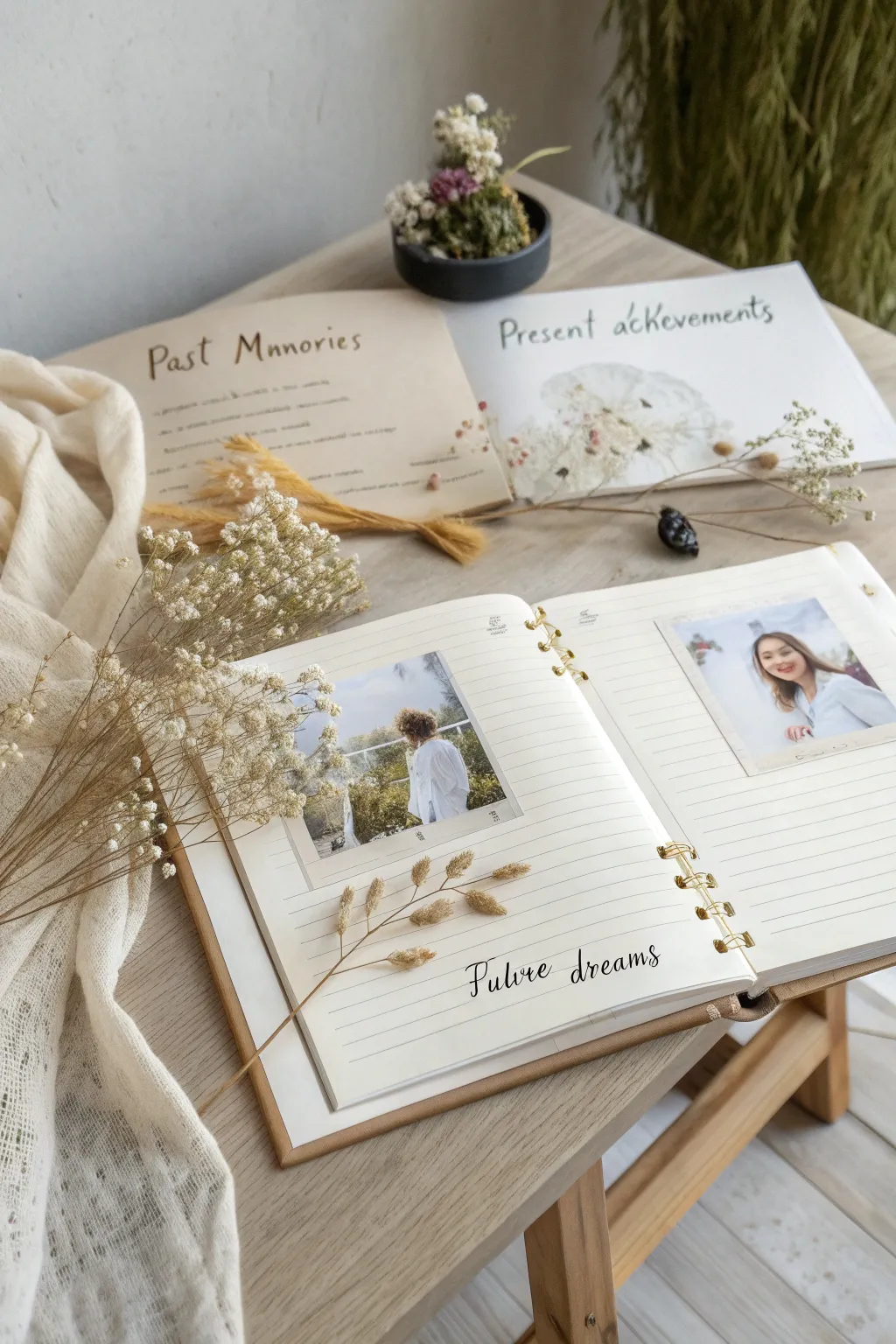 Capture your journey with a 'Memories and Dreams' scrapbook—a beautiful blend of past, present, and future.