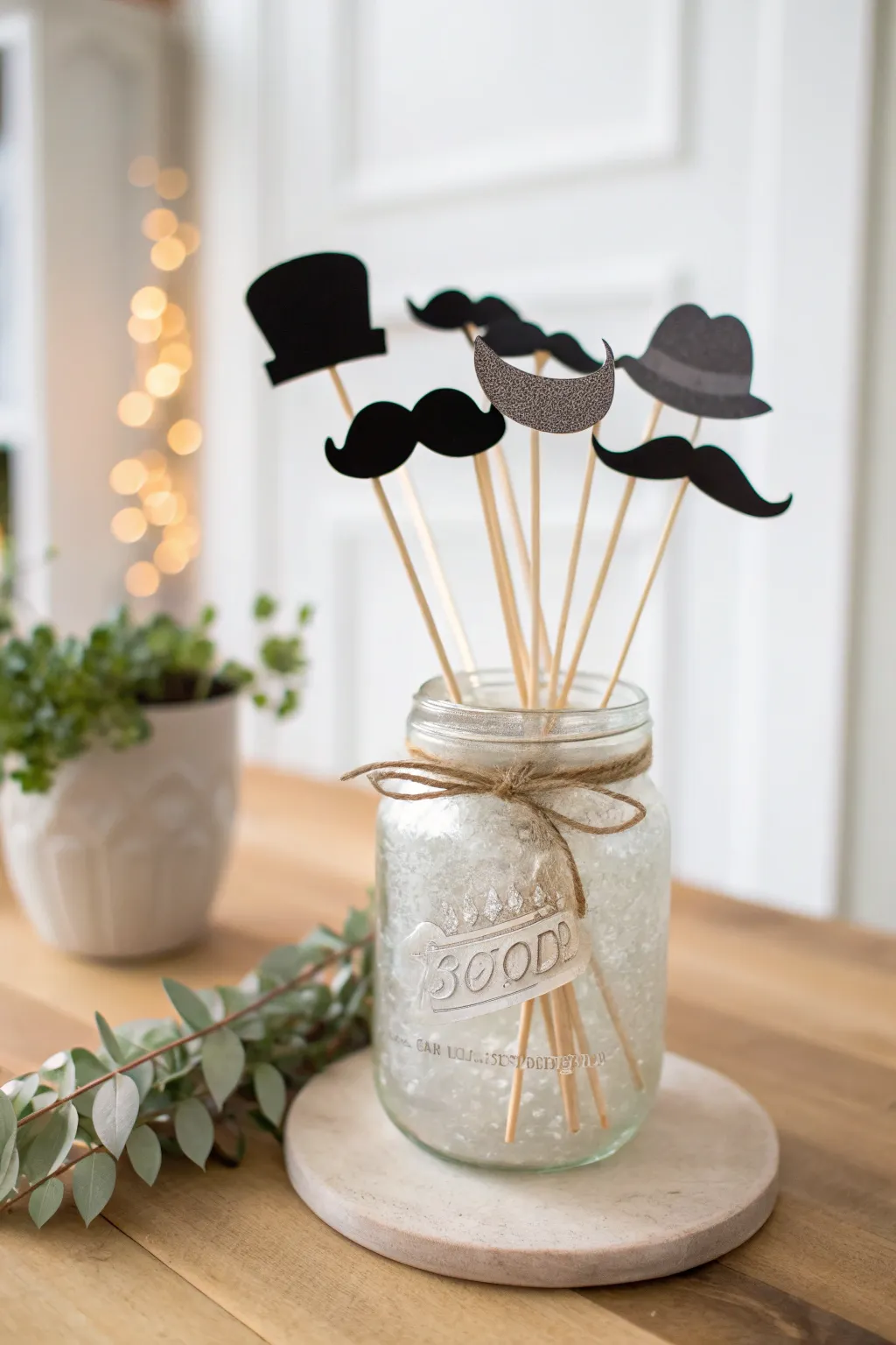 Transform your photo booth with rustic charm using a magical mason jar prop holder.