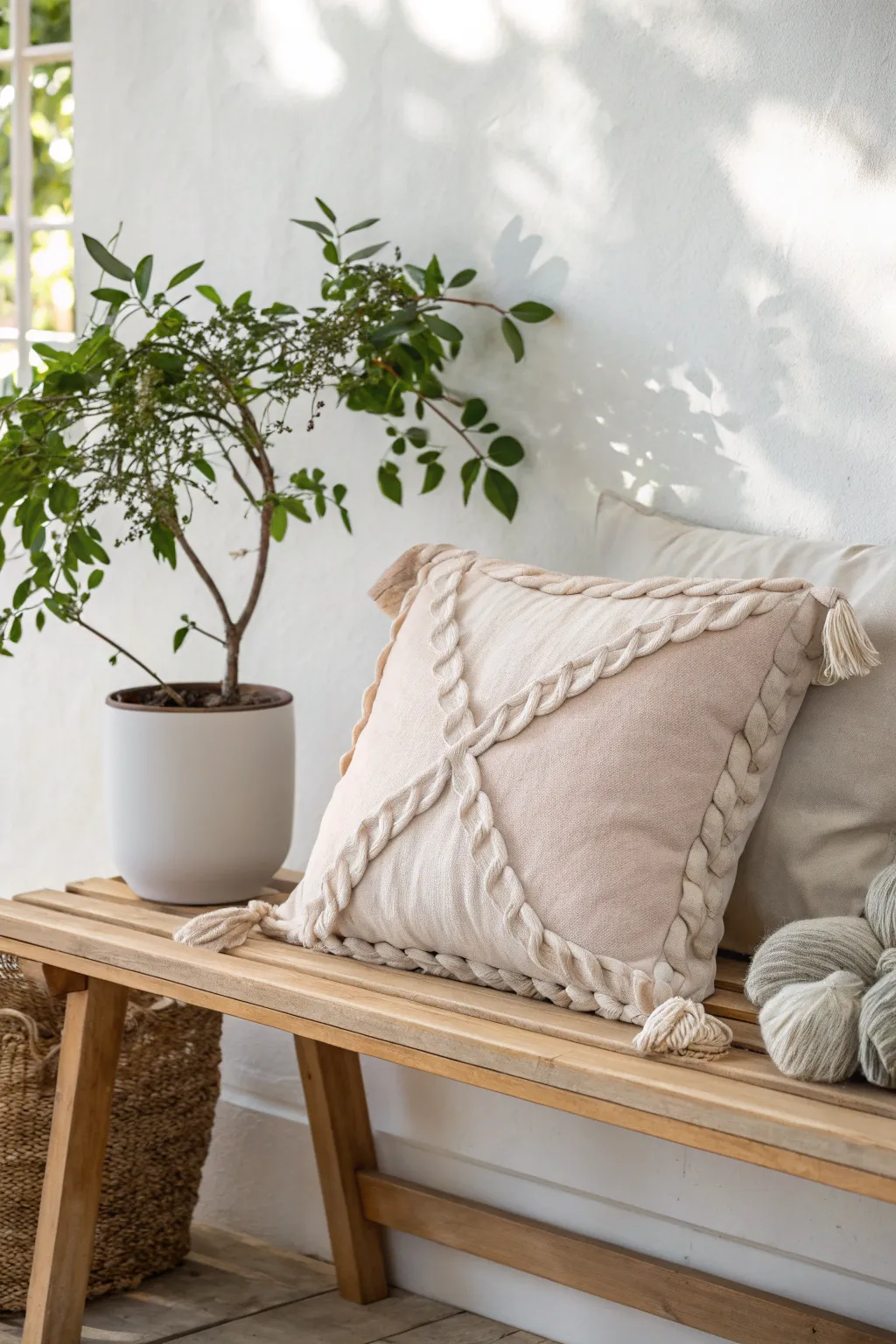 Cozy up with this charming no-sew fleece pillow—perfect for adding a touch of warmth and elegance to any space.