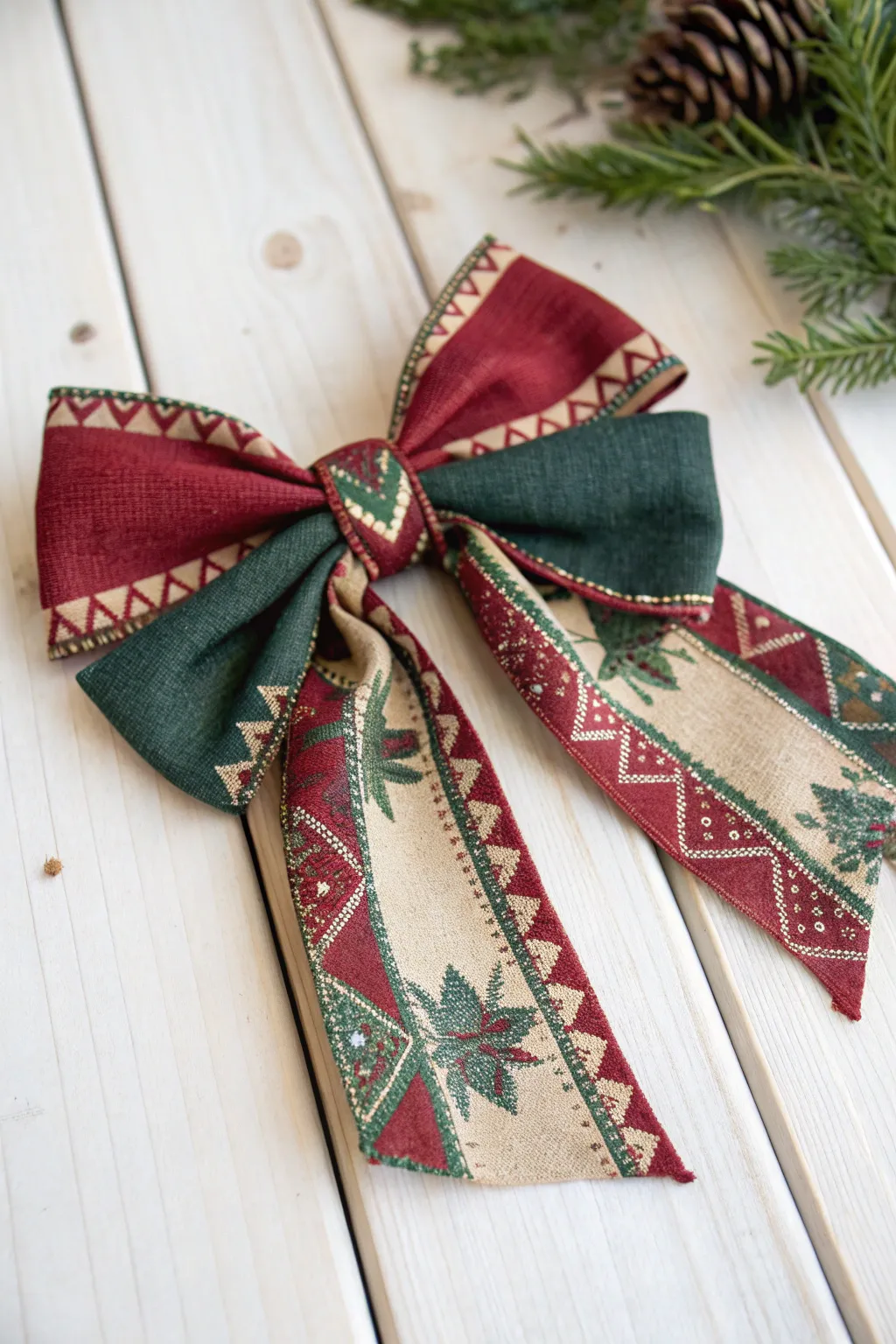 Elevate your holiday decor with a touch of minimalist elegance. This handcrafted bow brings festive cheer with Scandinavian simplicity and Boho charm.
