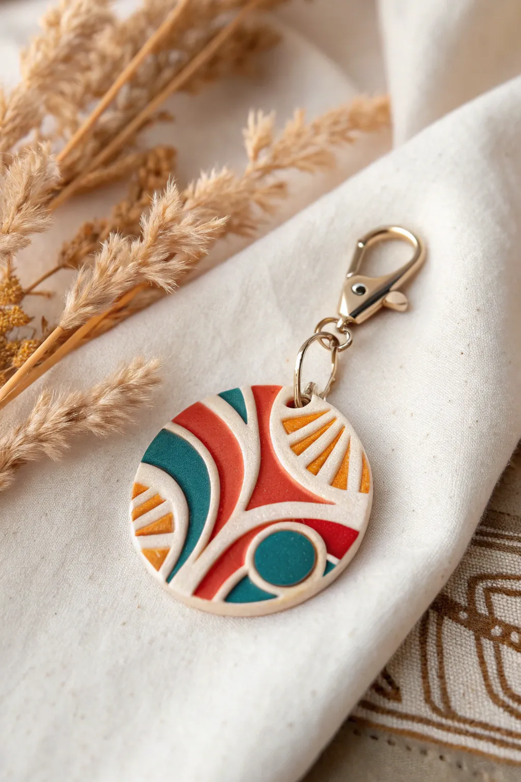 Discover the beauty of abstract art with this bold polymer clay charm – a perfect blend of modern design and minimalist elegance.