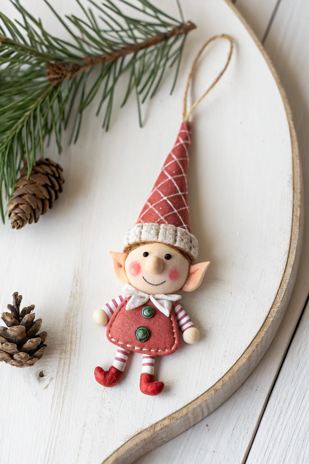 Add a touch of magic to your holiday decor with these charming, handcrafted elf ornaments.
