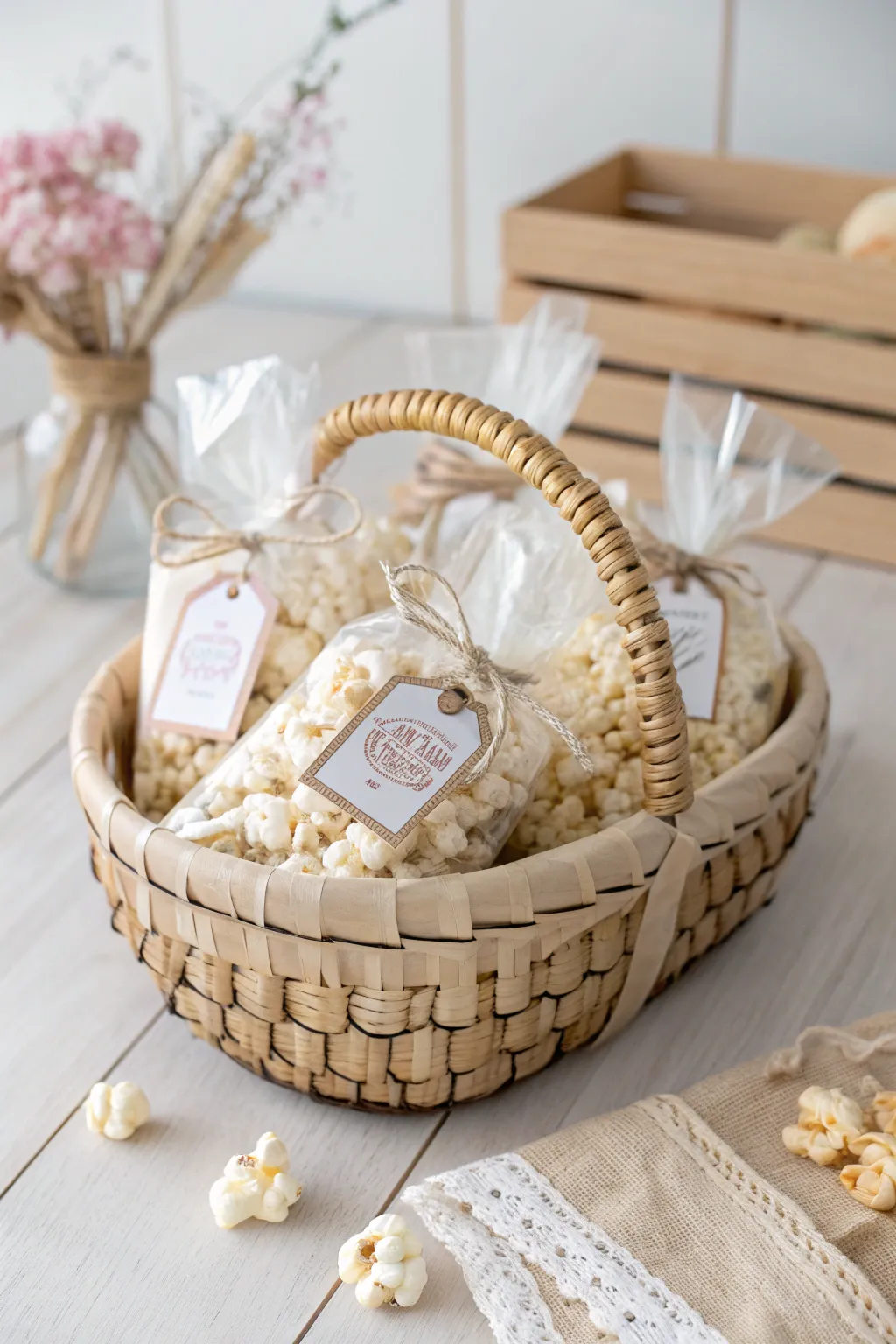 Elevate your gatherings with these charming themed popcorn baskets, a perfect blend of style and taste.