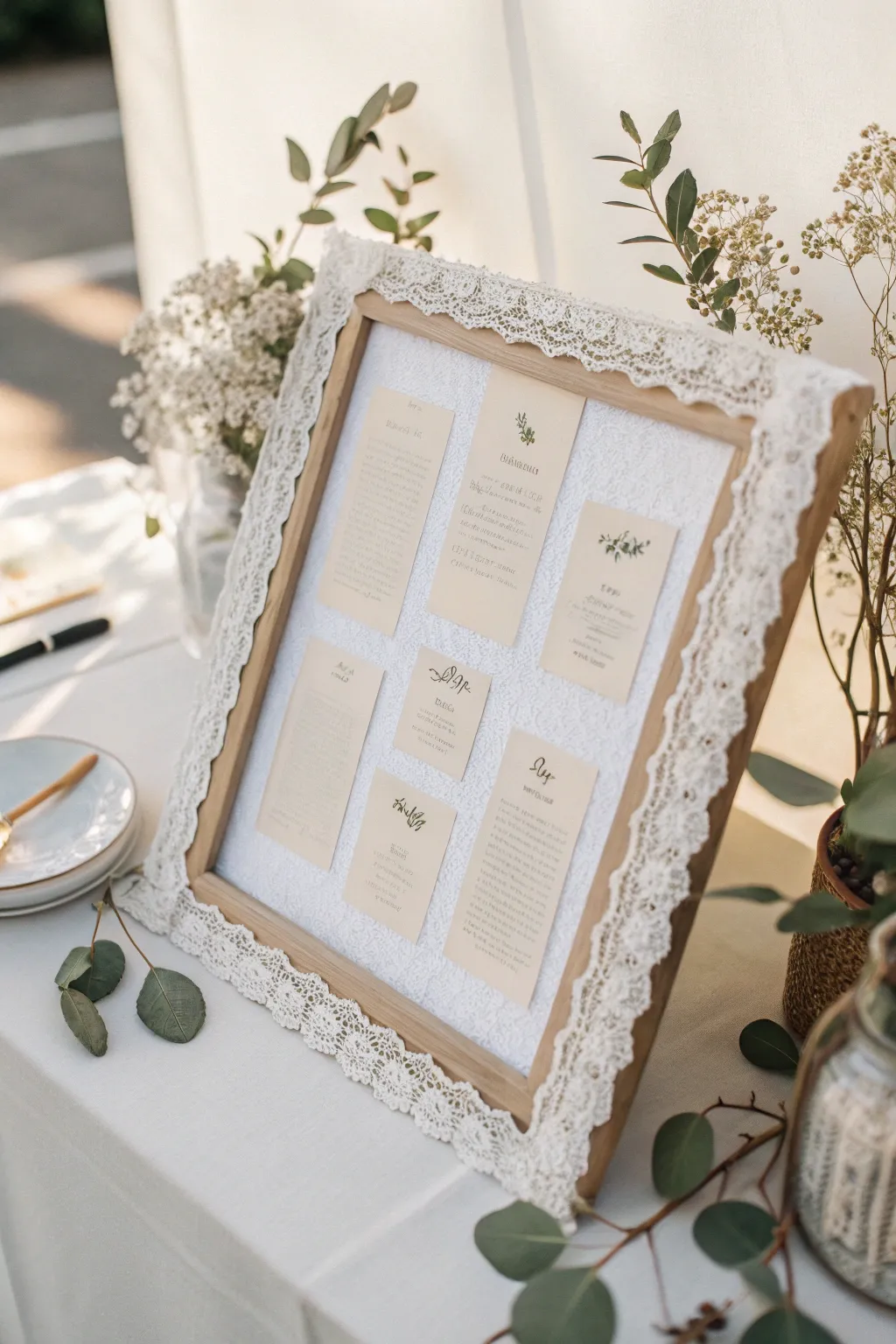 Elevate your presentation board with whimsical borders for a touch of elegance and natural charm.