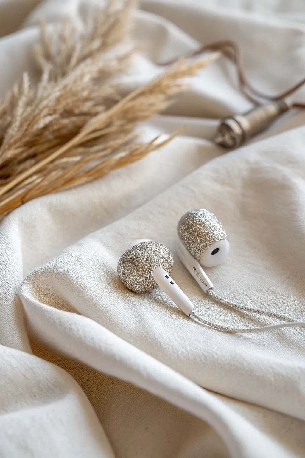 Add a touch of sparkle to your music with these chic, glittery earbuds - the perfect blend of style and sound. #MinimalistElegance #BohoChic