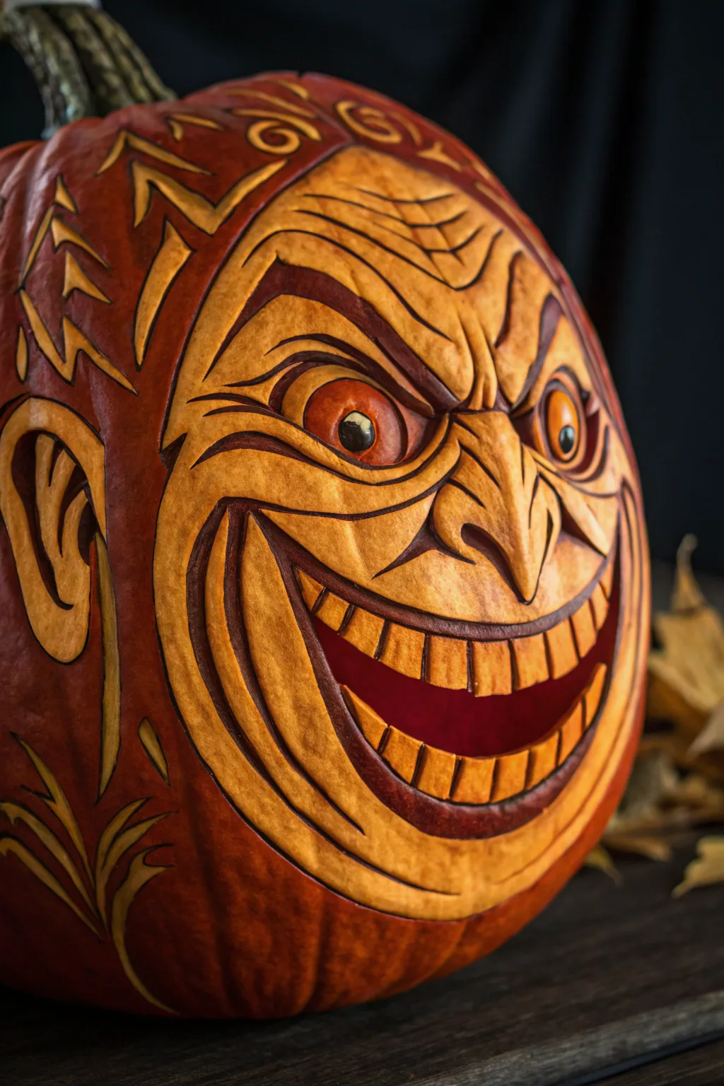Unleash your creativity with a bold, expressive pumpkin carving that steals the spotlight.