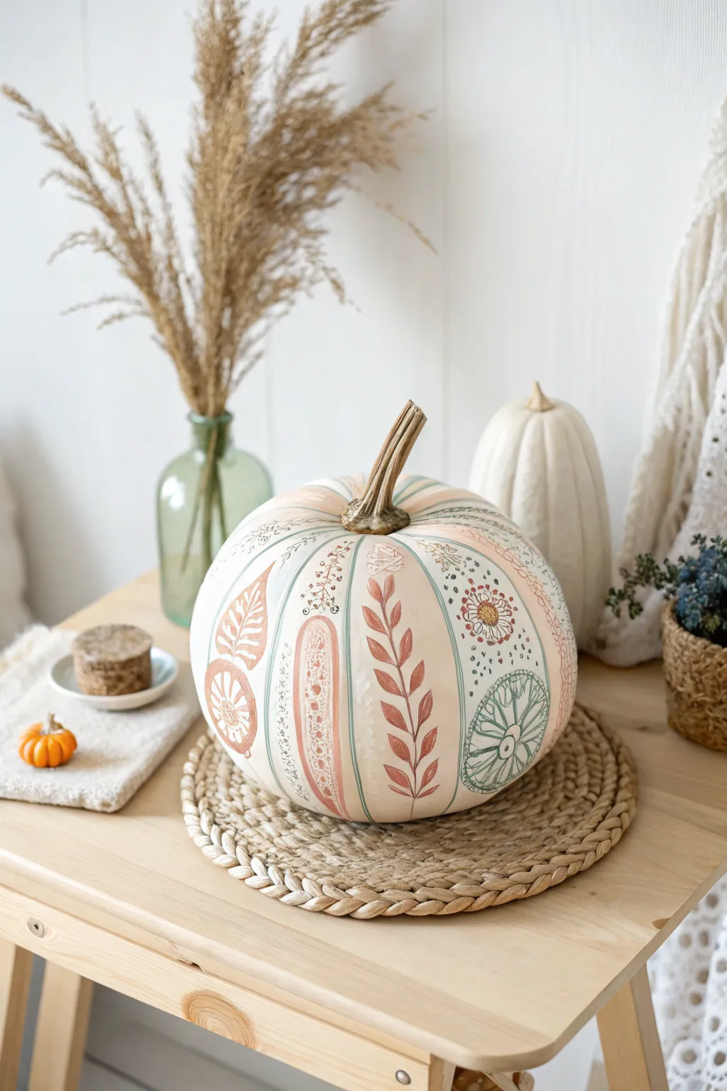 Step back in time with a modern twist: Vintage-inspired pumpkin art for a timeless autumn vibe.