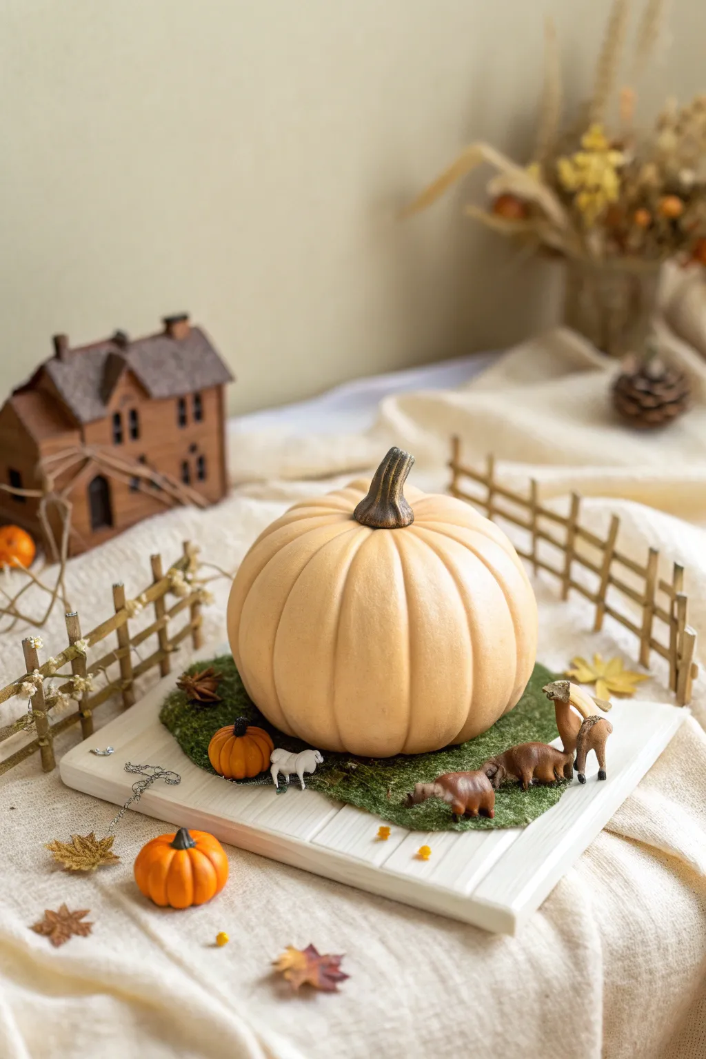 Step into a miniature autumn wonderland with this charming pumpkin patch small world play.