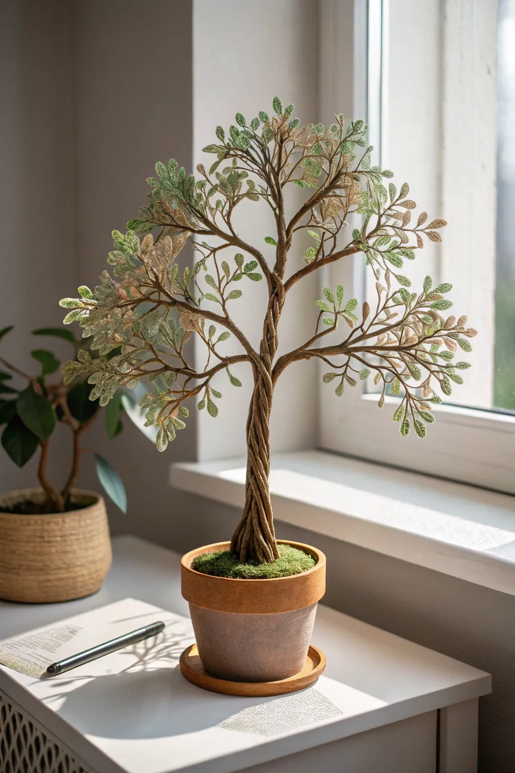 Embrace the art of quilling with a serene 3D paper tree, bringing a piece of nature to your minimalist space.