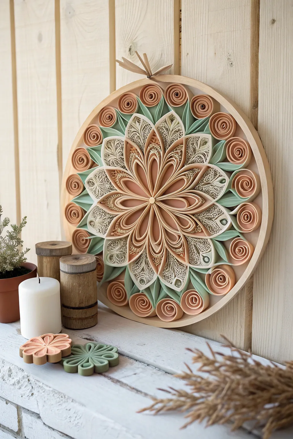 Find peace and beauty in the delicate art of quilled mandalas. A perfect blend of simplicity and elegance.