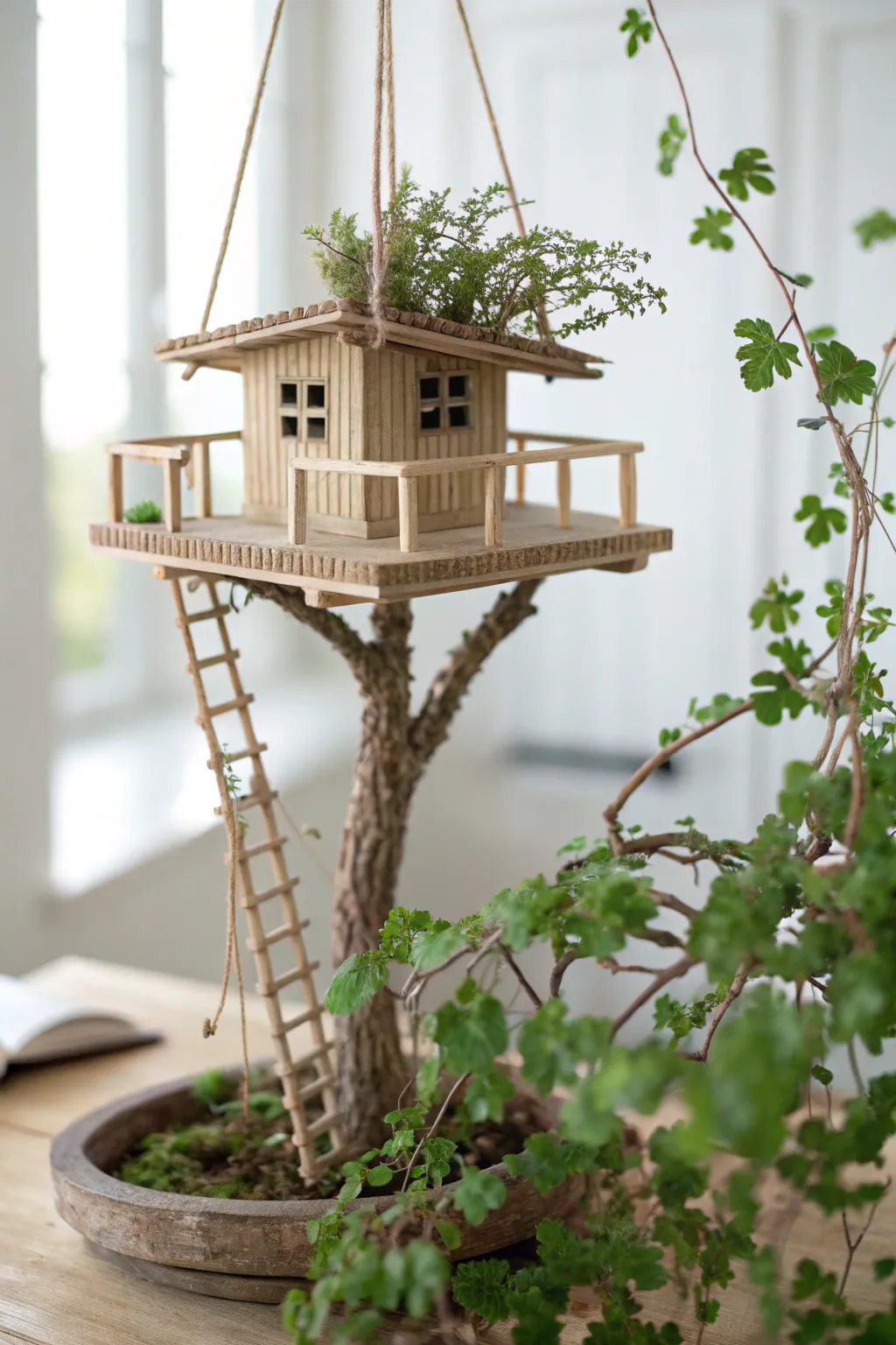 Explore the heights with this charming treetop diorama, where simplicity meets natural beauty.