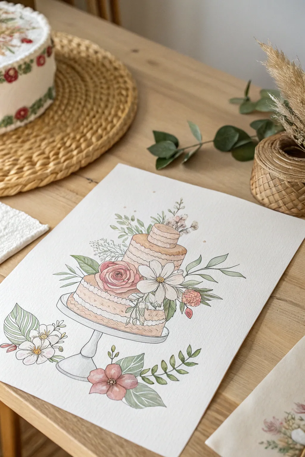Capture the essence of nature with elegant floral cake art. A blend of simplicity and beauty.