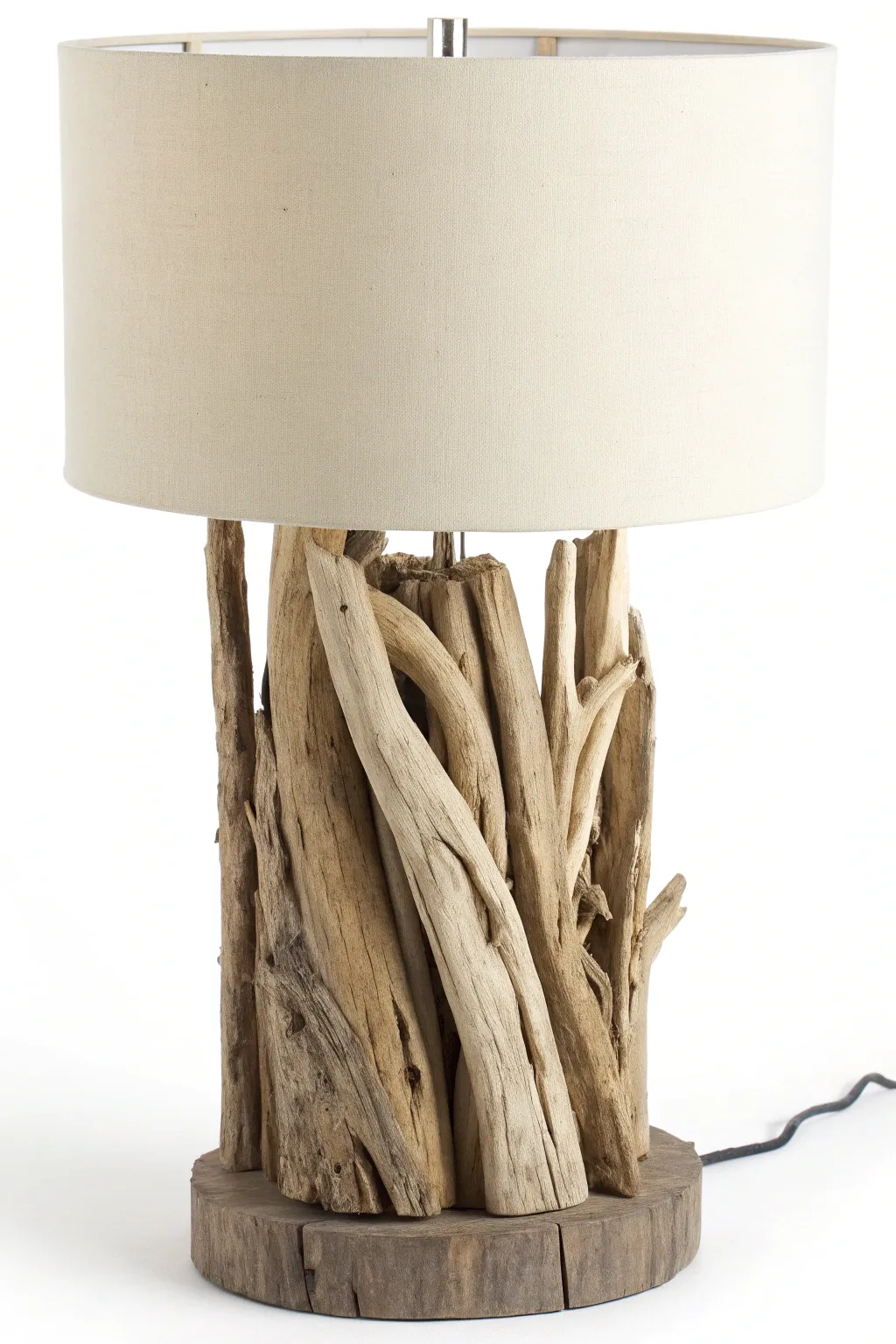 Illuminate your space with coastal charm: A stunning driftwood table lamp that blends natural beauty with minimalist design.