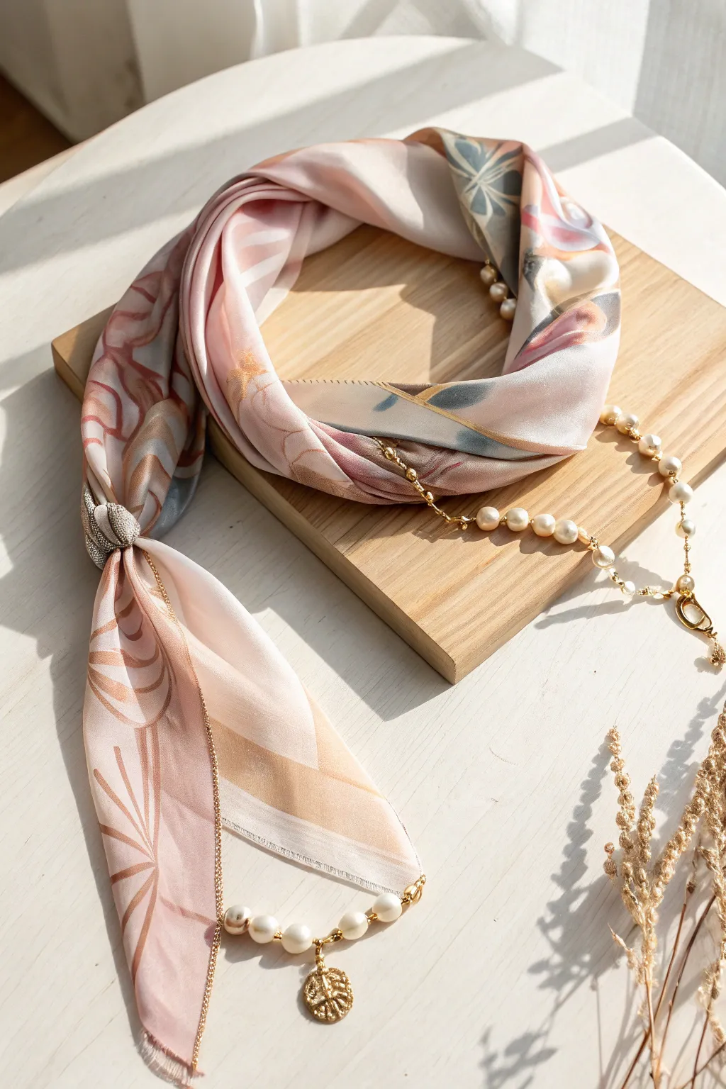 Elevate your style with a touch of luxury: discover the art of the silk scarf necklace.