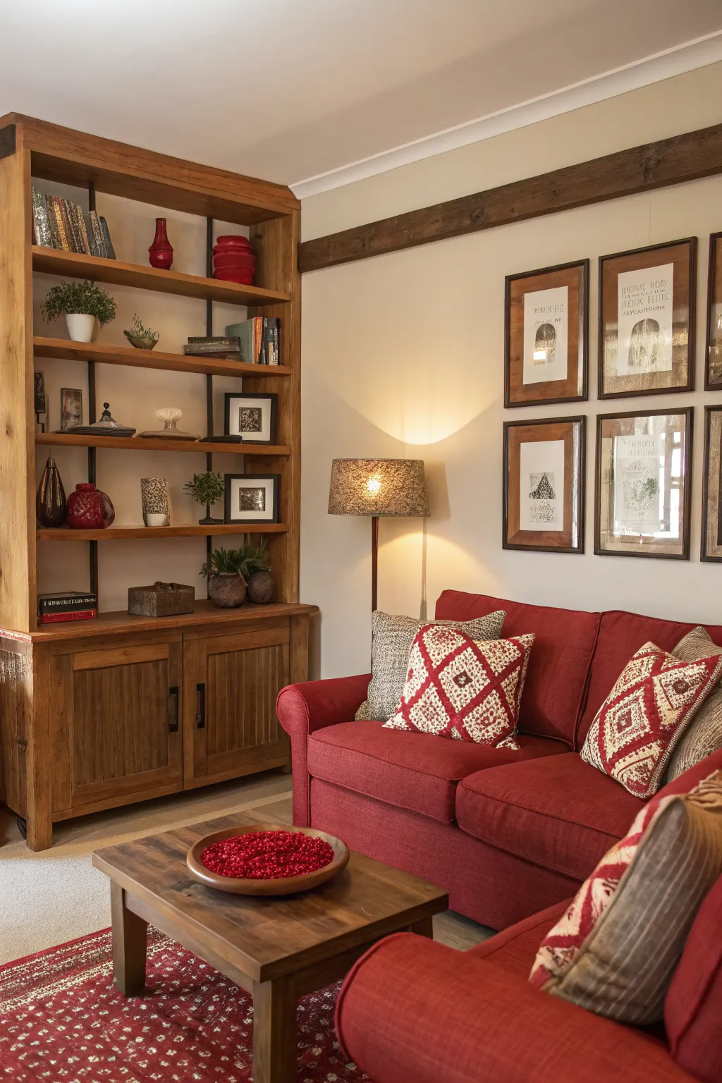 Wooden elements enhance the earthy and grounded feel.