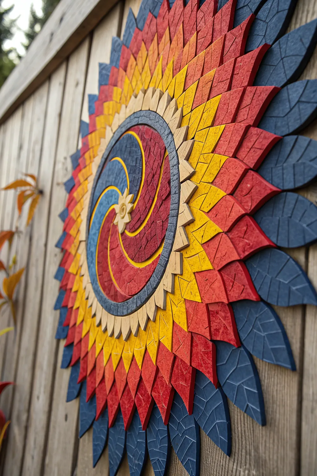 Unleash creativity with this vibrant paper mosaic relief, adding playful sophistication to your art collection.