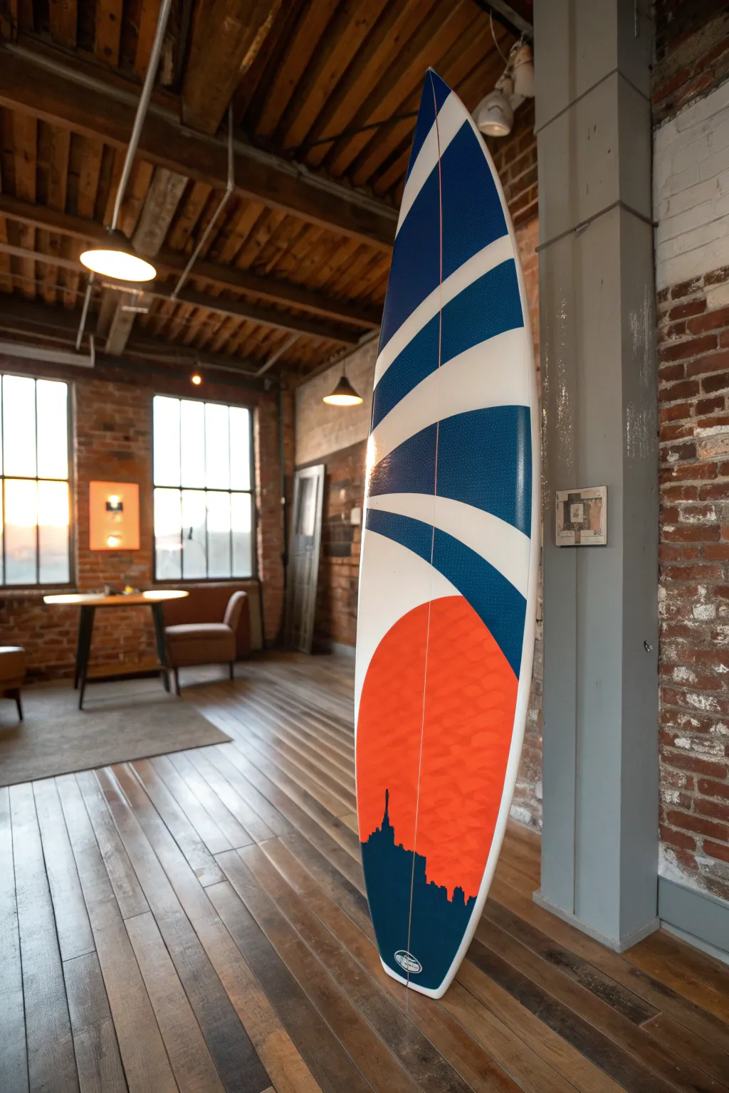 Elevate your space with a bold surfboard divider that combines style and craftsmanship.