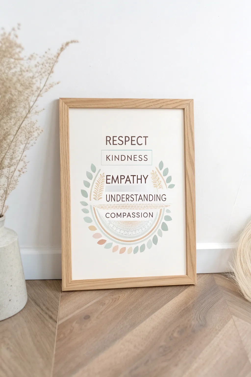 Embrace the essence of respect with this beautifully crafted word cloud poster, perfect for adding a touch of minimalist elegance to your space.