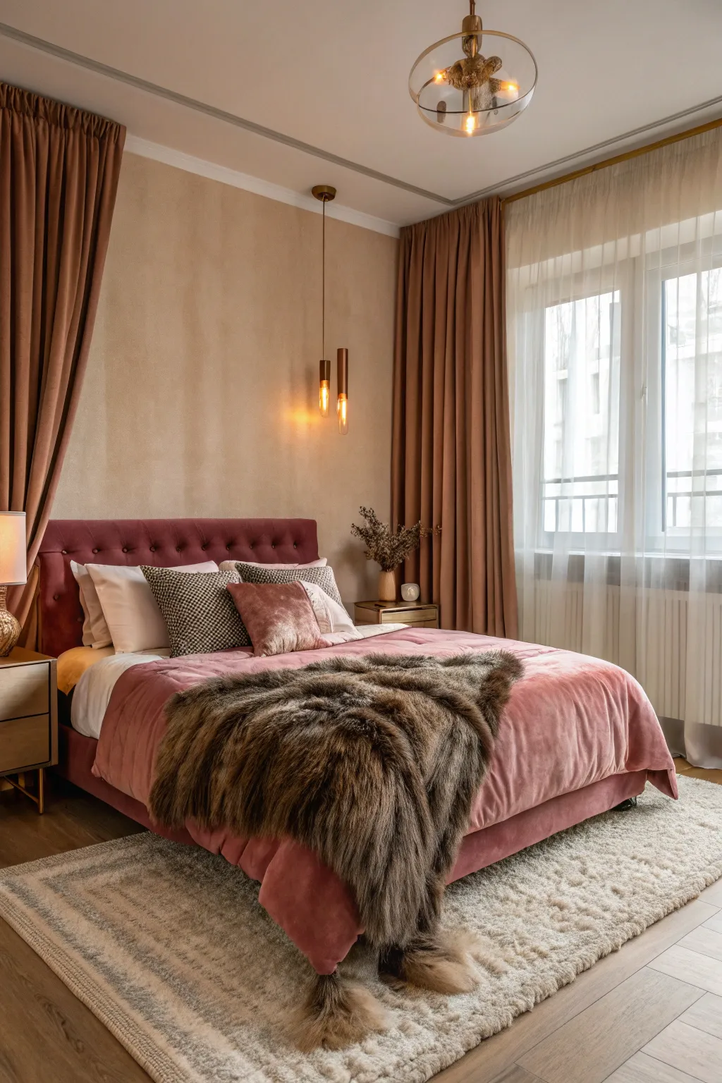 Layering textures adds depth and luxury.