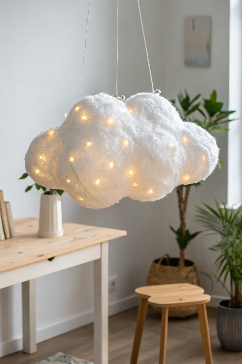 Whimsical Elegance: Illuminate your space with the soft glow of floating cloud lights.