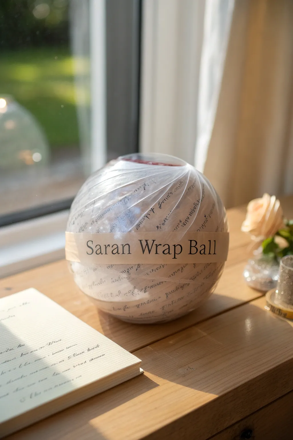 Wrap your love in layers of laughter and surprise with a personalized saran wrap ball!