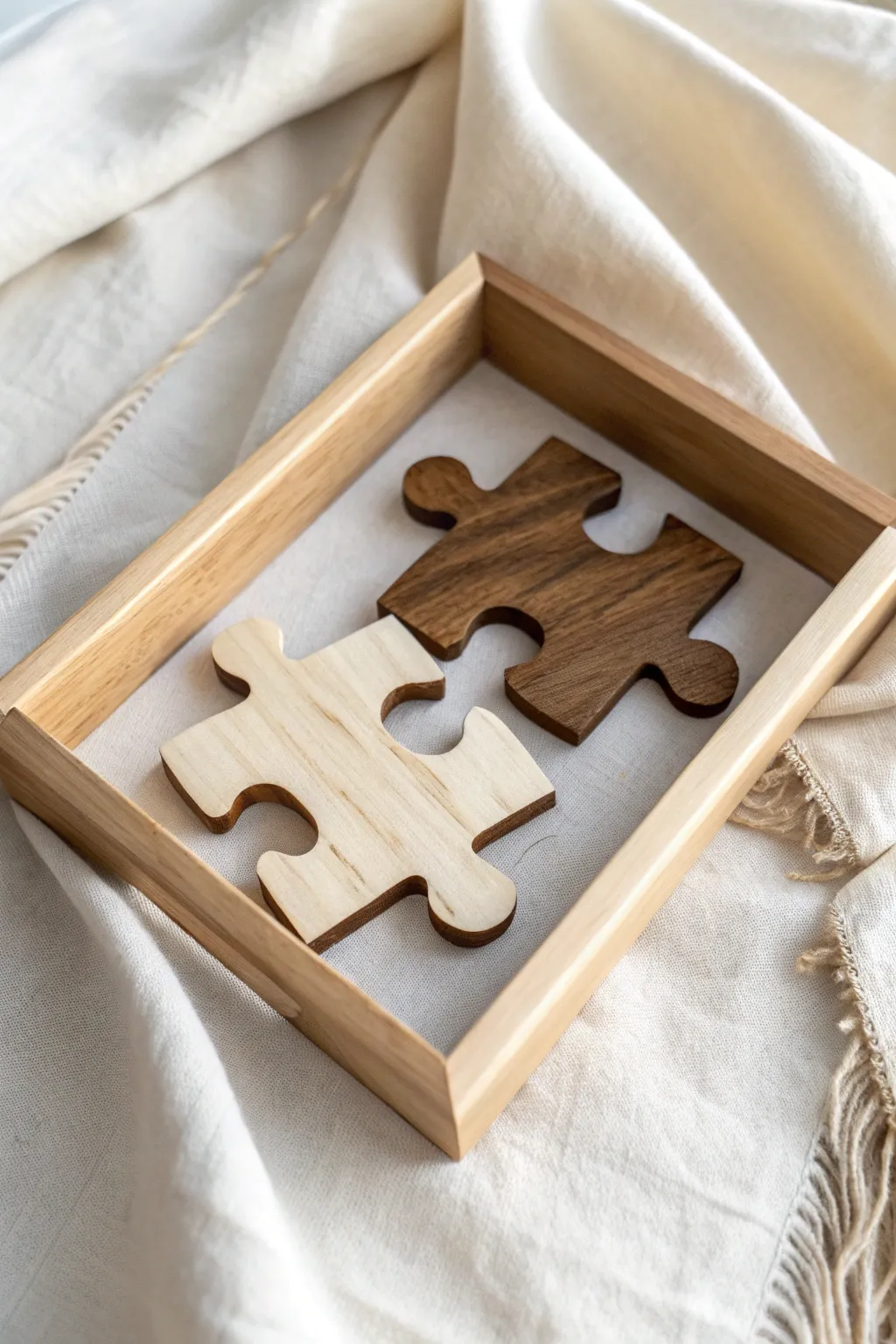 Together, piece by piece: A symbol of how you complete each other.