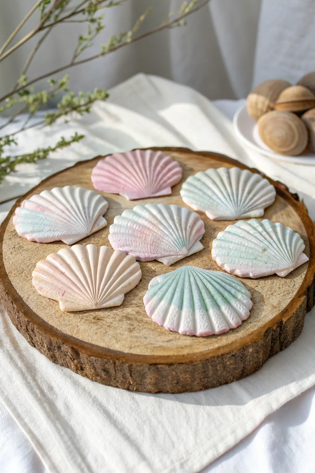 Bring the beach into your home with this stunning seashell trivet, a perfect blend of artistry and practicality.