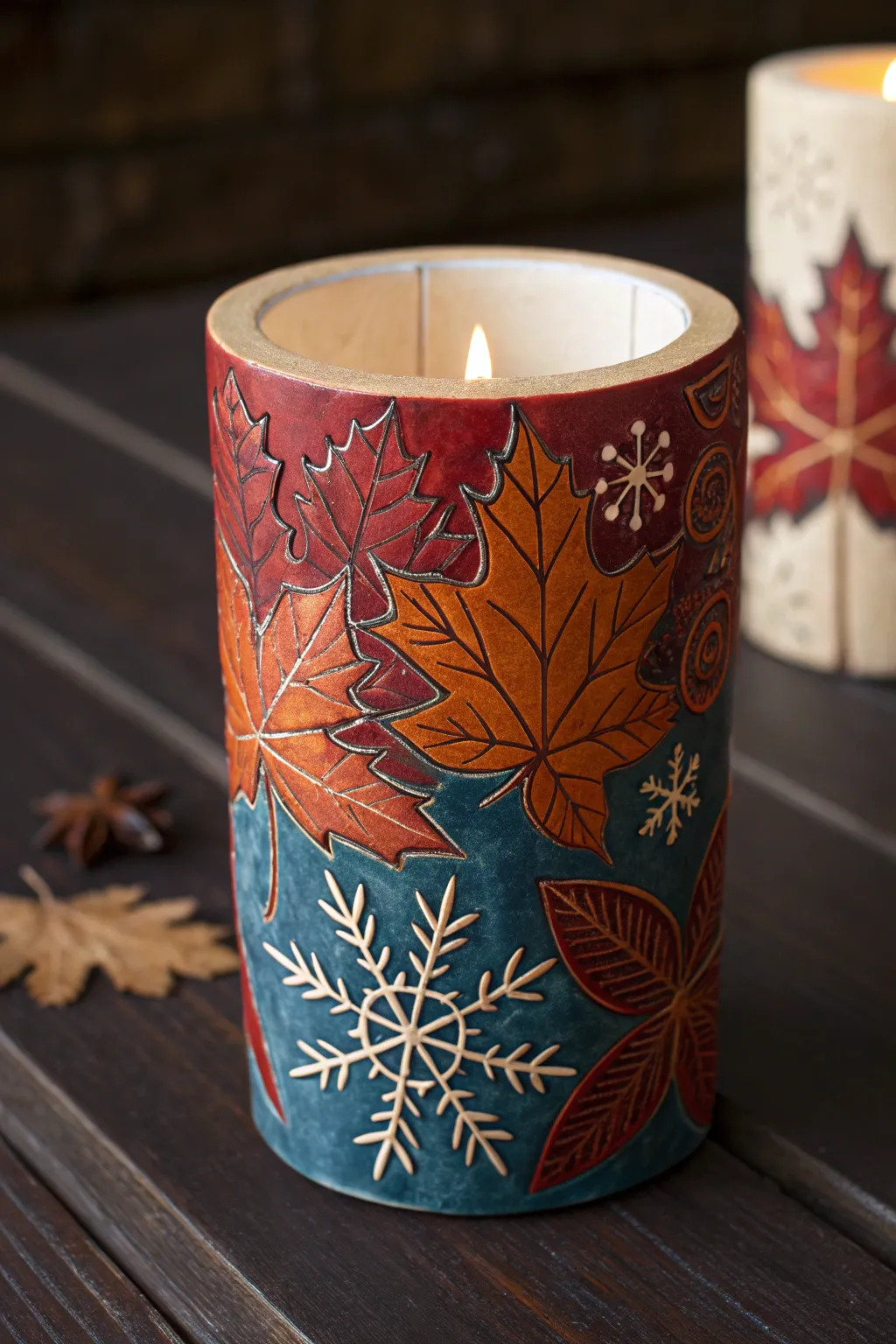 Illuminate your celebrations with exquisite craftsmanship: a festive candle stand that adds warmth and charm to any occasion.