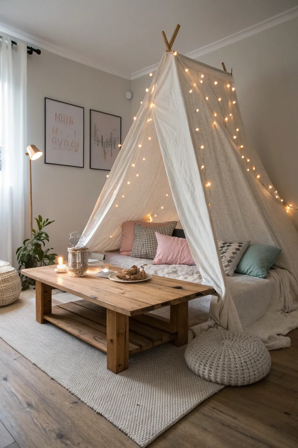 Cozy up in your very own secret spy base! Perfect for little detectives, this minimalist fort is a dream come true. 🕵️‍♀️✨