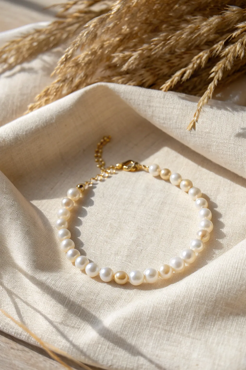 Timeless elegance in simplicity: the classic pearl bead bracelet.