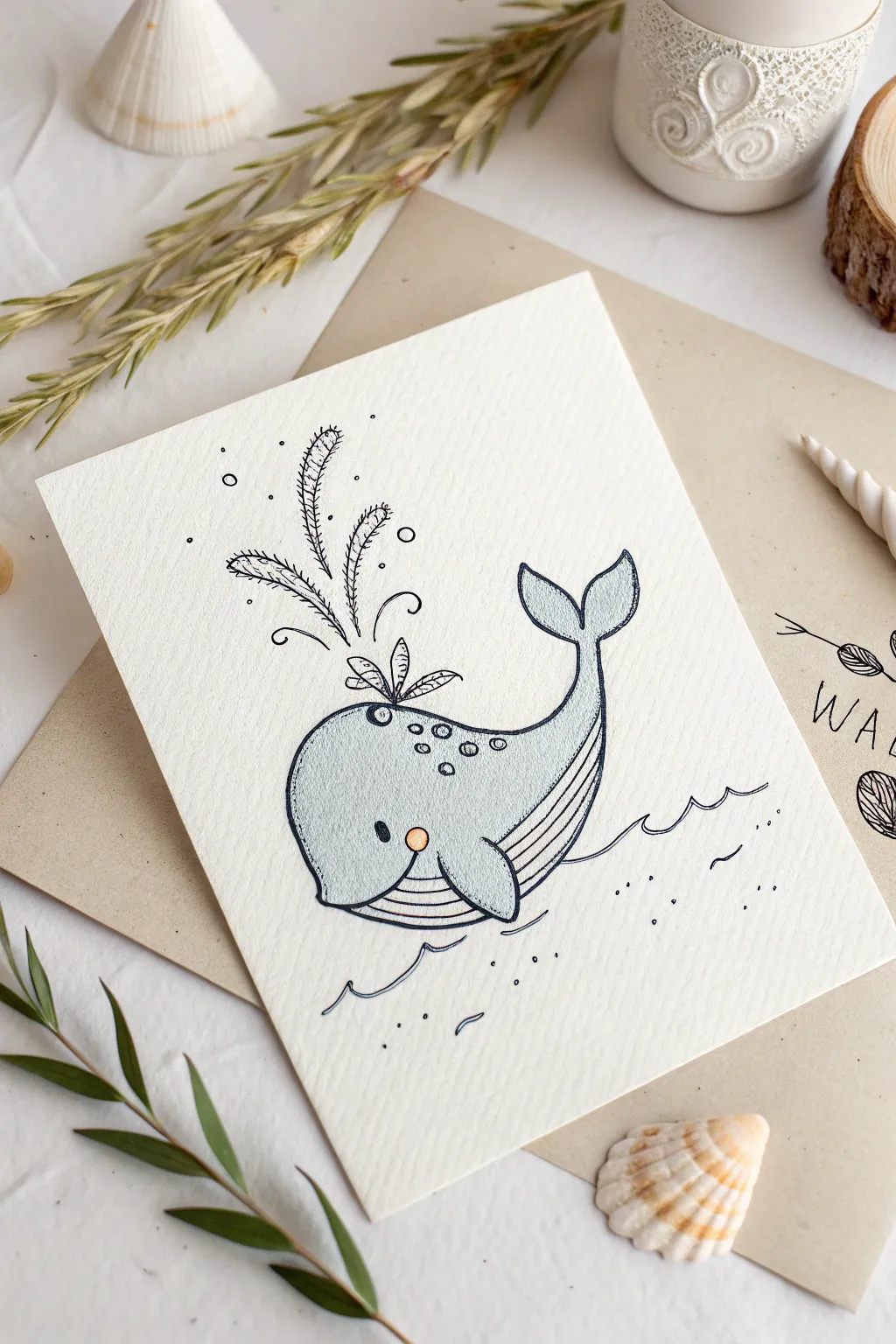 Dive into creativity with this charming little whale! 🐋✨ Perfect for adding a splash of whimsy to your minimalist art collection.