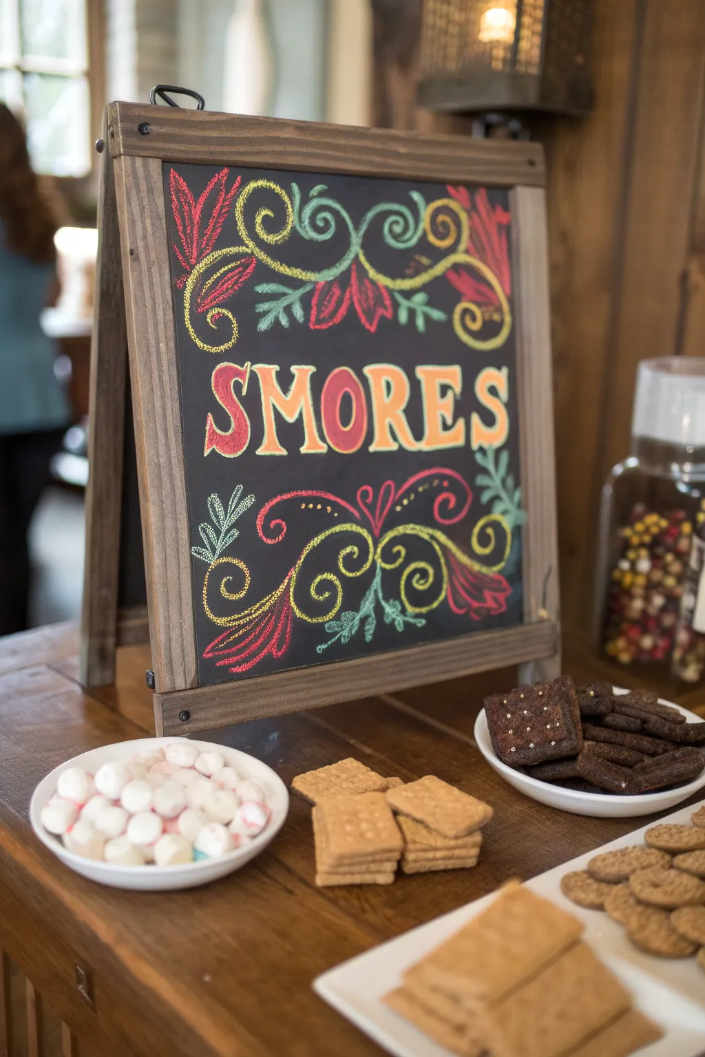 Unleash your creativity with a s'mores chalkboard menu!