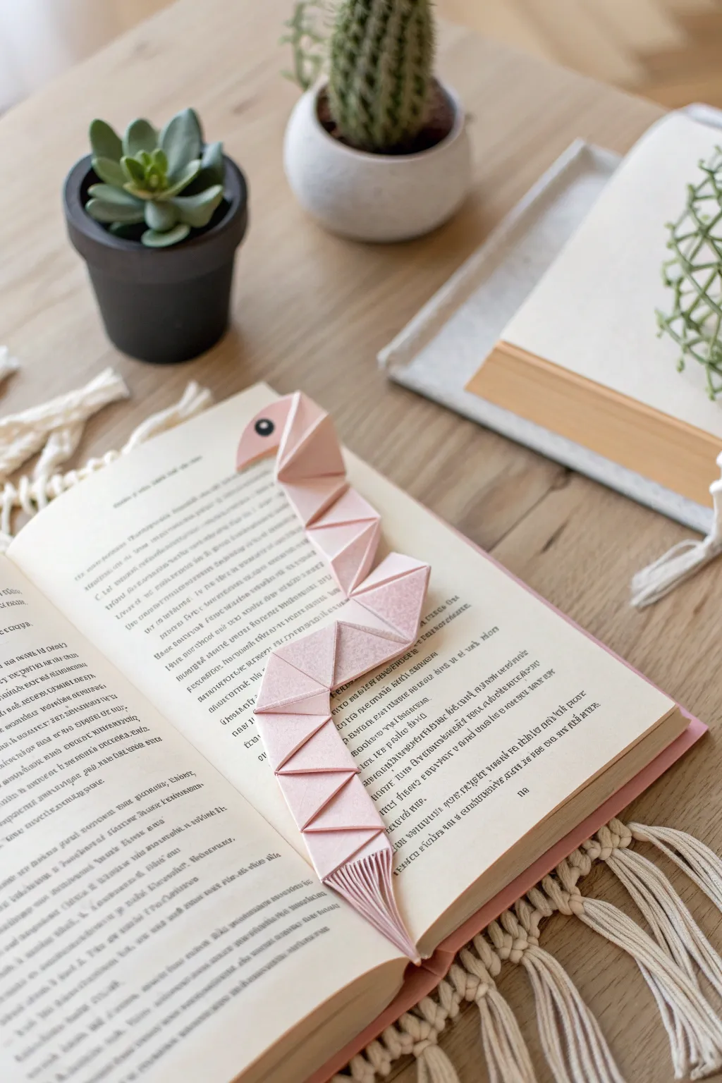 Mark your place with a touch of elegance and craftsmanship: the Origami Snake Bookmark.