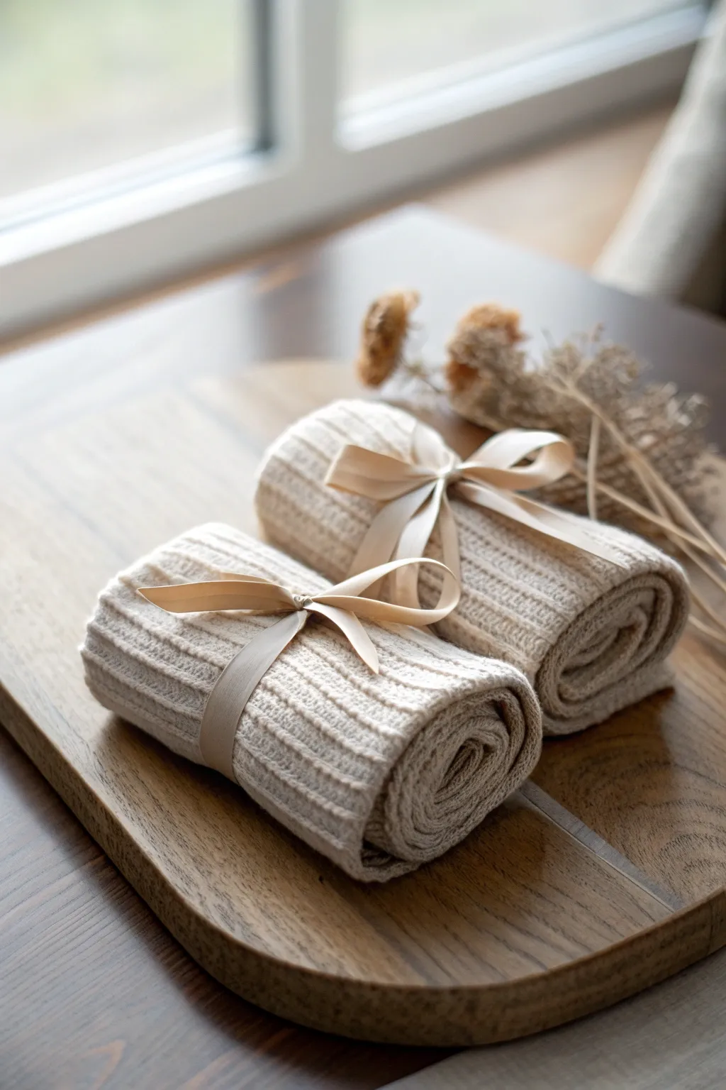 Elevate your gift-giving with minimalist charm: socks wrapped in elegance.