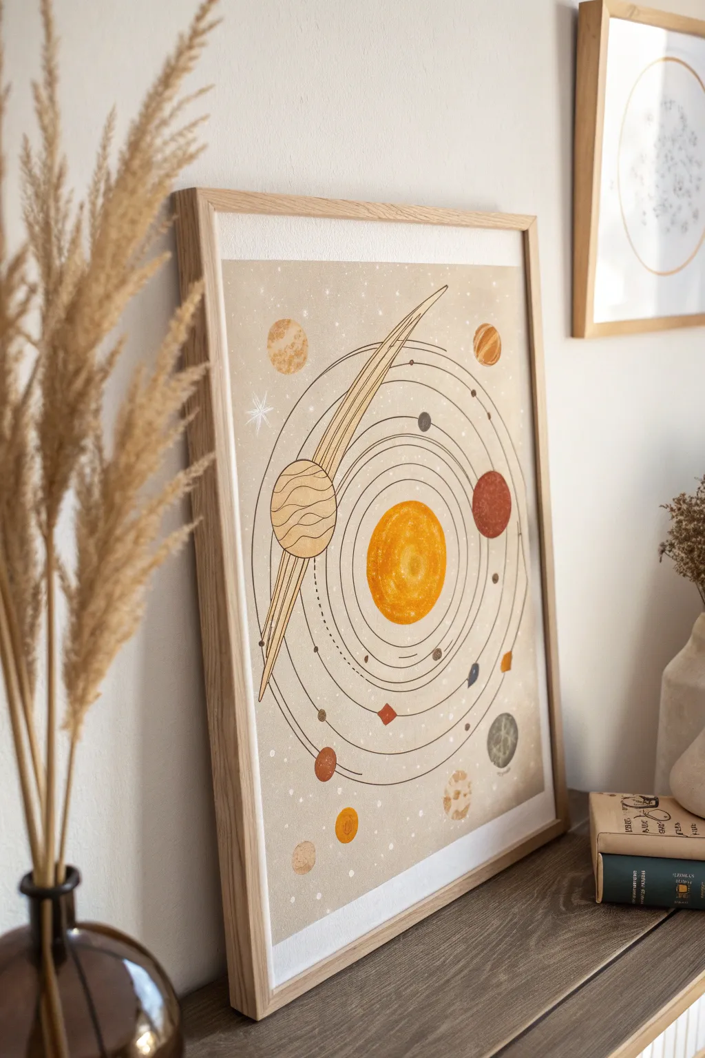 Elegance in Orbits: A minimalist masterpiece bringing the solar system to life.