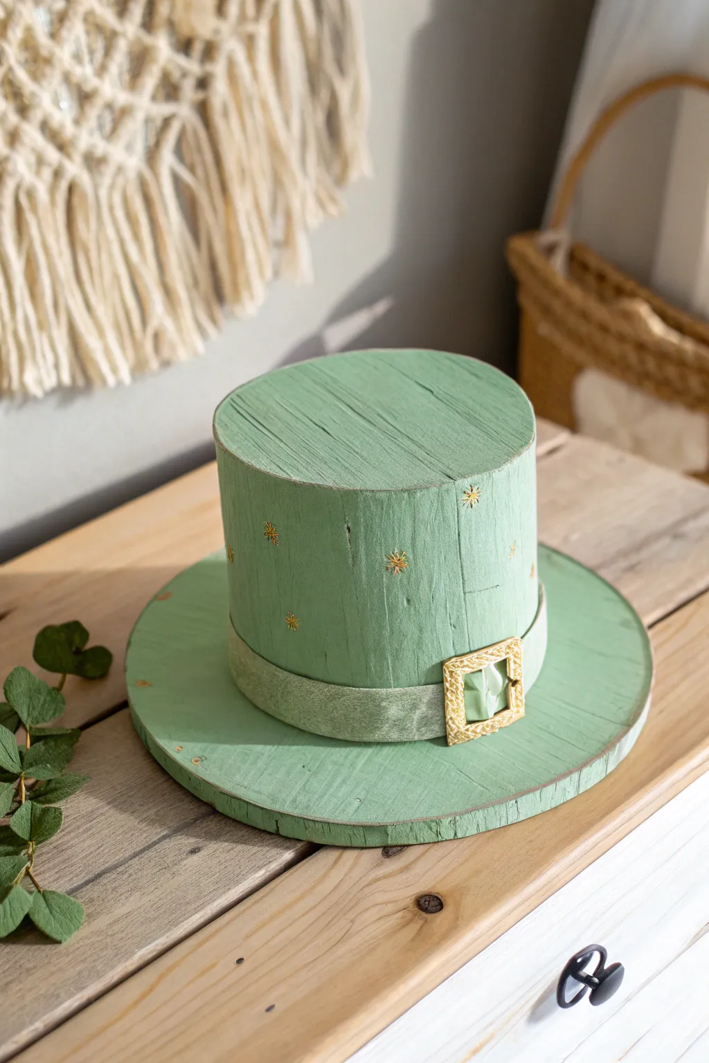 Embrace the charm of simplicity with this handcrafted leprechaun hat, perfect for your St. Patrick's Day celebration.