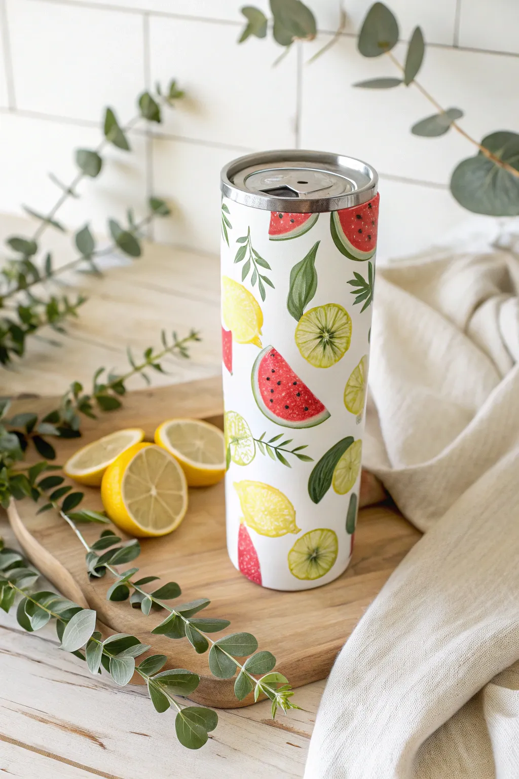 Sip in style with a splash of fruity flair! 🍋🍉 #ScandiBoho #SummerVibes