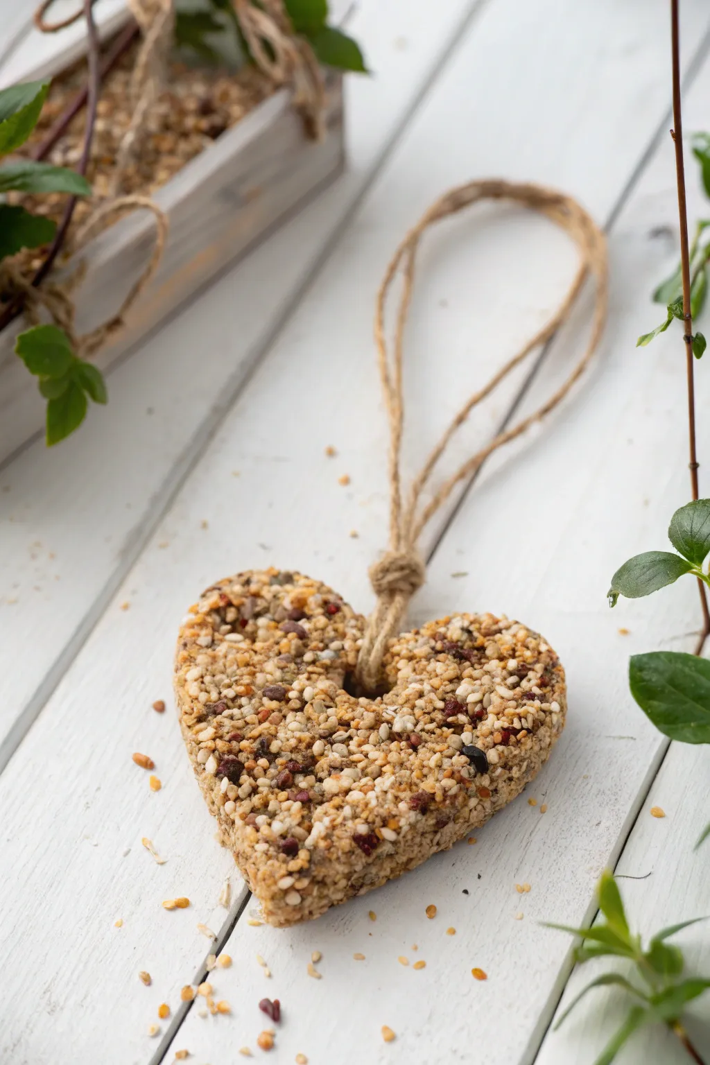 Share the love with feathered friends this Valentine's Day with handcrafted heart-shaped bird feeders.