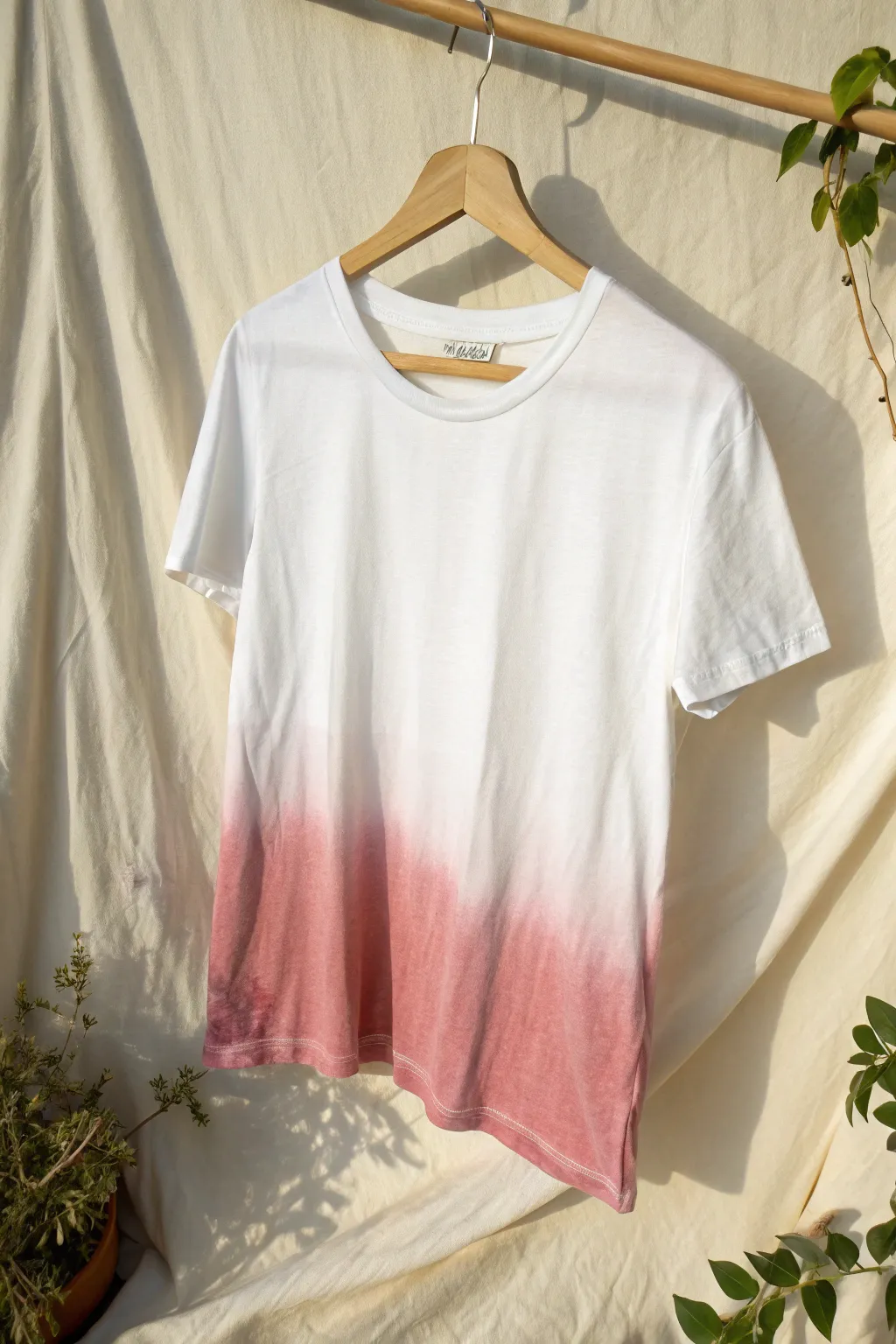Transform your T-shirt with a stunning dip-dye ombre effect for a touch of effortless elegance.